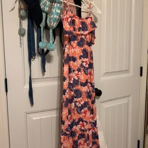 Pink Hawaiian Flower Dress